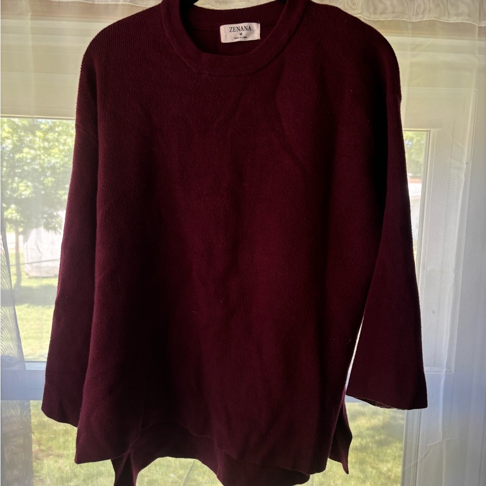 Zenana Maroon Tunic Sweater - Size M